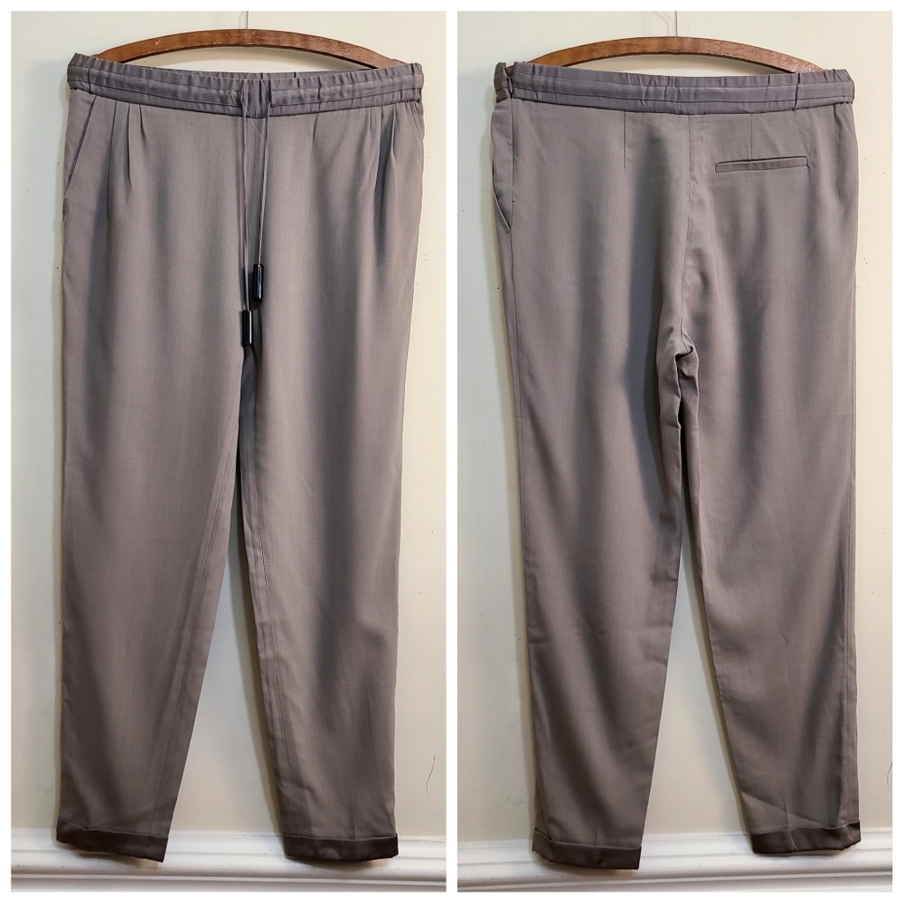 Fabiana Filippi Stretch Wool-Blend Trousers In Taupe - Picture 2 of 5